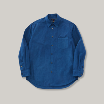 BLUE BLUE JAPAN PURE INDIGO COTTON LS SHIRT - INDIGO