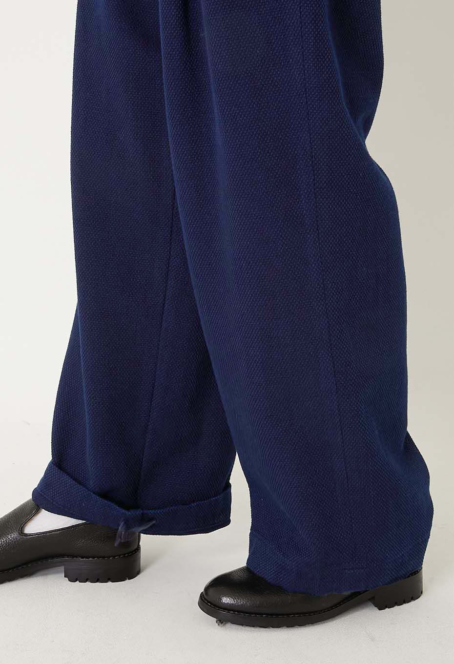 BLUE BLUE JAPAN  PURE INDIGO LIGHT SASHIKO TUCKED WIDE PANTS