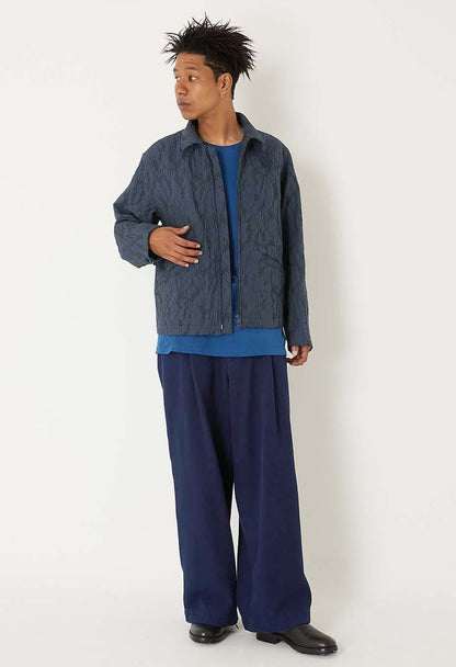 BLUE BLUE JAPAN  PURE INDIGO LIGHT SASHIKO TUCKED WIDE PANTS