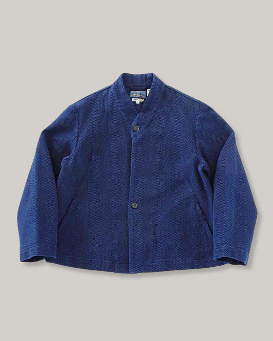 BLUE BLUE JAPAN WOMENS PURE INDIGO LIGHT SASHIKO HAORI JACKET