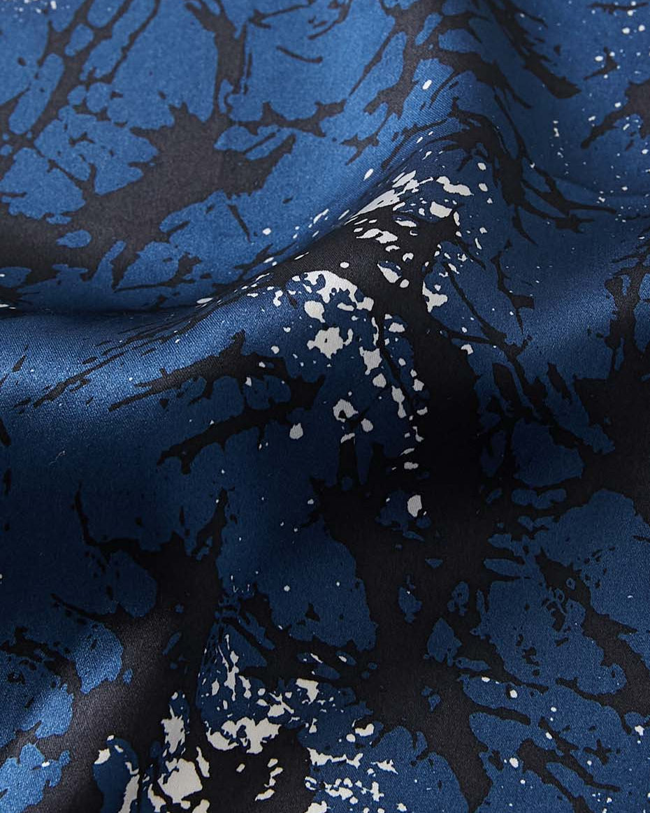 BLUE BLUE JAPAN GLASS PATTERN SILK BANDANA - NAVY