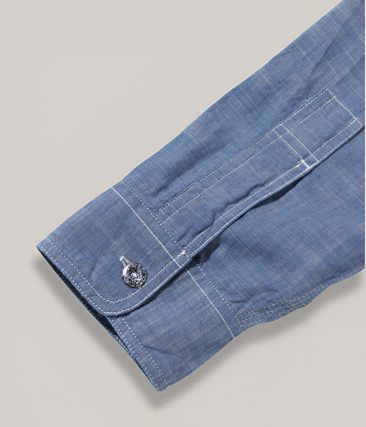 SUGAR CANE 'FICTION ROMANCE' 4.3oz SLUB CHAMBRAY L/S WORK SHIRT