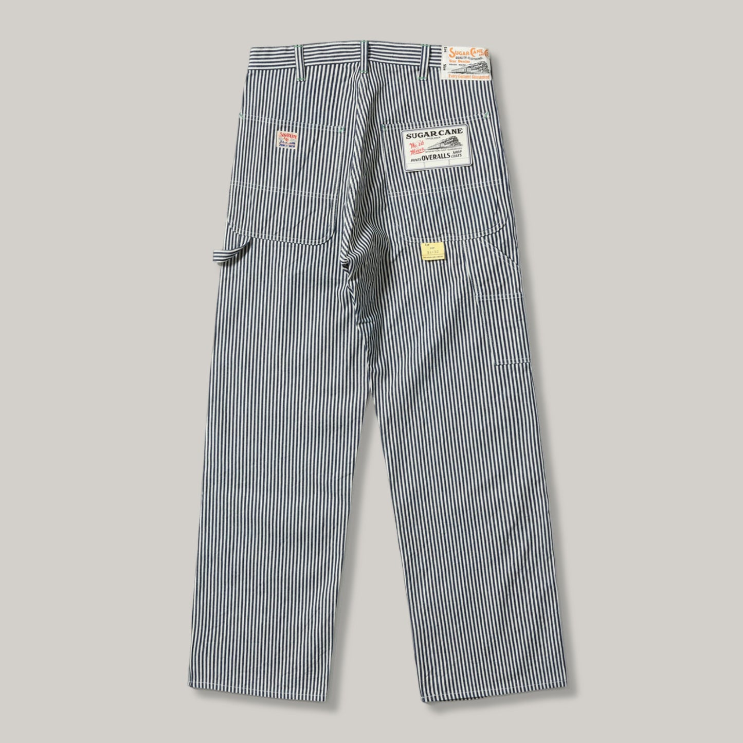 SUGAR CANE HICKORY STRIPE WORK PANT - NAVY BLUE