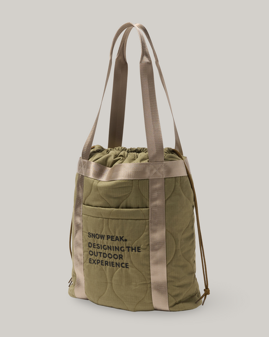 SNOW PEAK QUILTED RIPSTOP TOTE - OLIVE