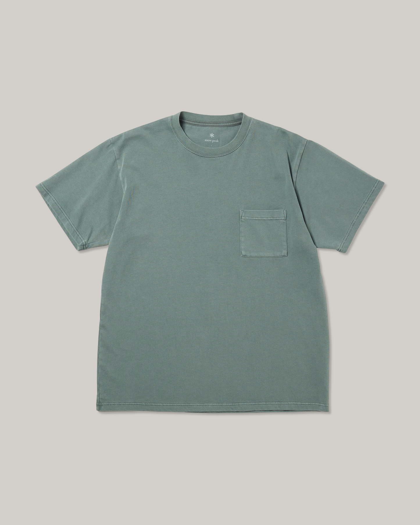 SNOW PEAK GARMENT DYED T-SHIRT - DARK GREEN