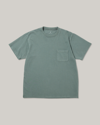 SNOW PEAK GARMENT DYED T-SHIRT - DARK GREEN