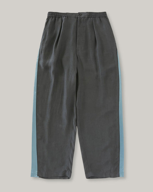 BLUE BLUE JAPAN PIGMENT DYED SATIN SIDE LINED PANTS - BLACK