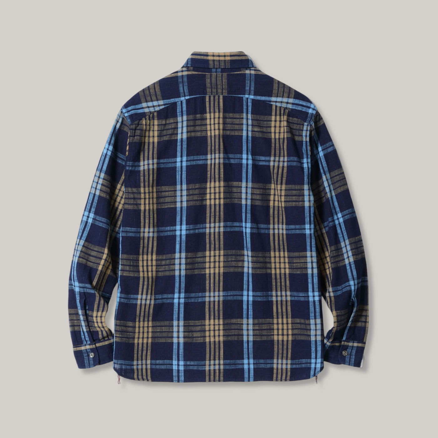 SUGAR CANE FICTION ROMANCE 6.2oz. INDIGO CHECK WORK SHIRT