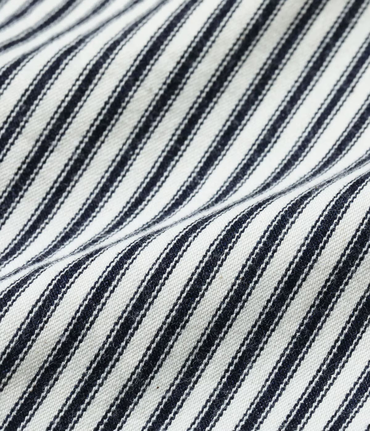 SUGAR CANE 'FICTION ROMANCE' 6oz. INDIGO STRIPE DOUBLE KNEE SHORTS - OFF WHITE