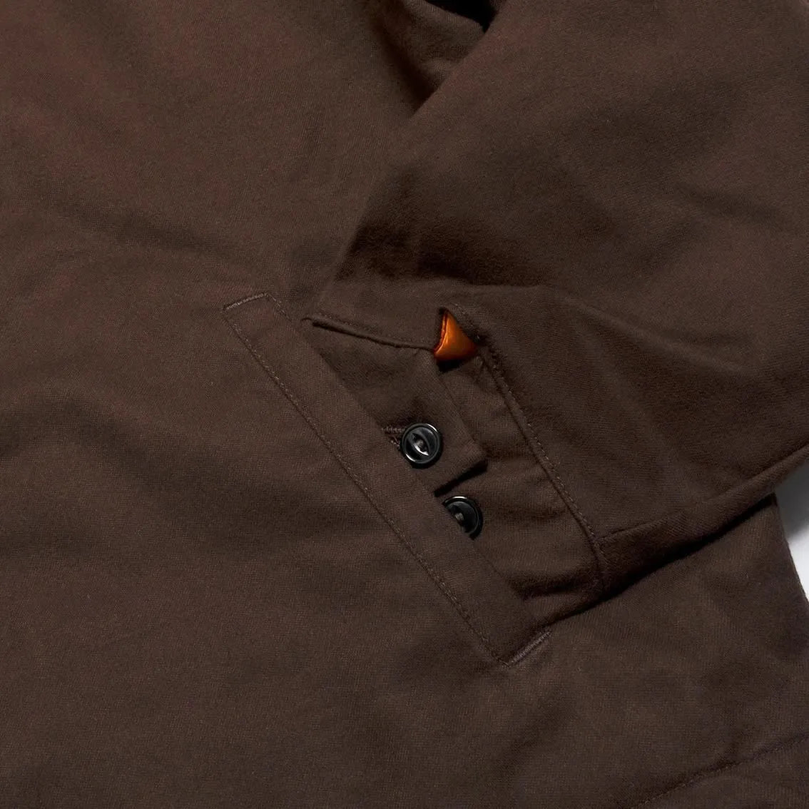 MODUCT DOUBLE SIDED BRUSHED FLANNEL WORK JACKET - BROWN