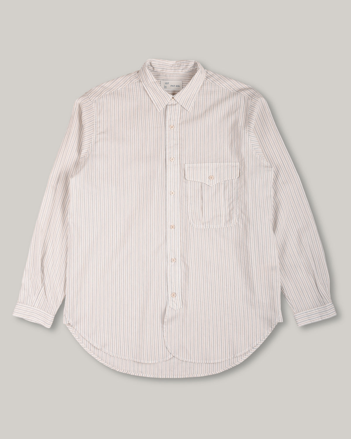 1ST PAT-RN TIPO 9 OFFICER SHIRT - INTERPLAY STRIPES - BLEACHED BRONZE