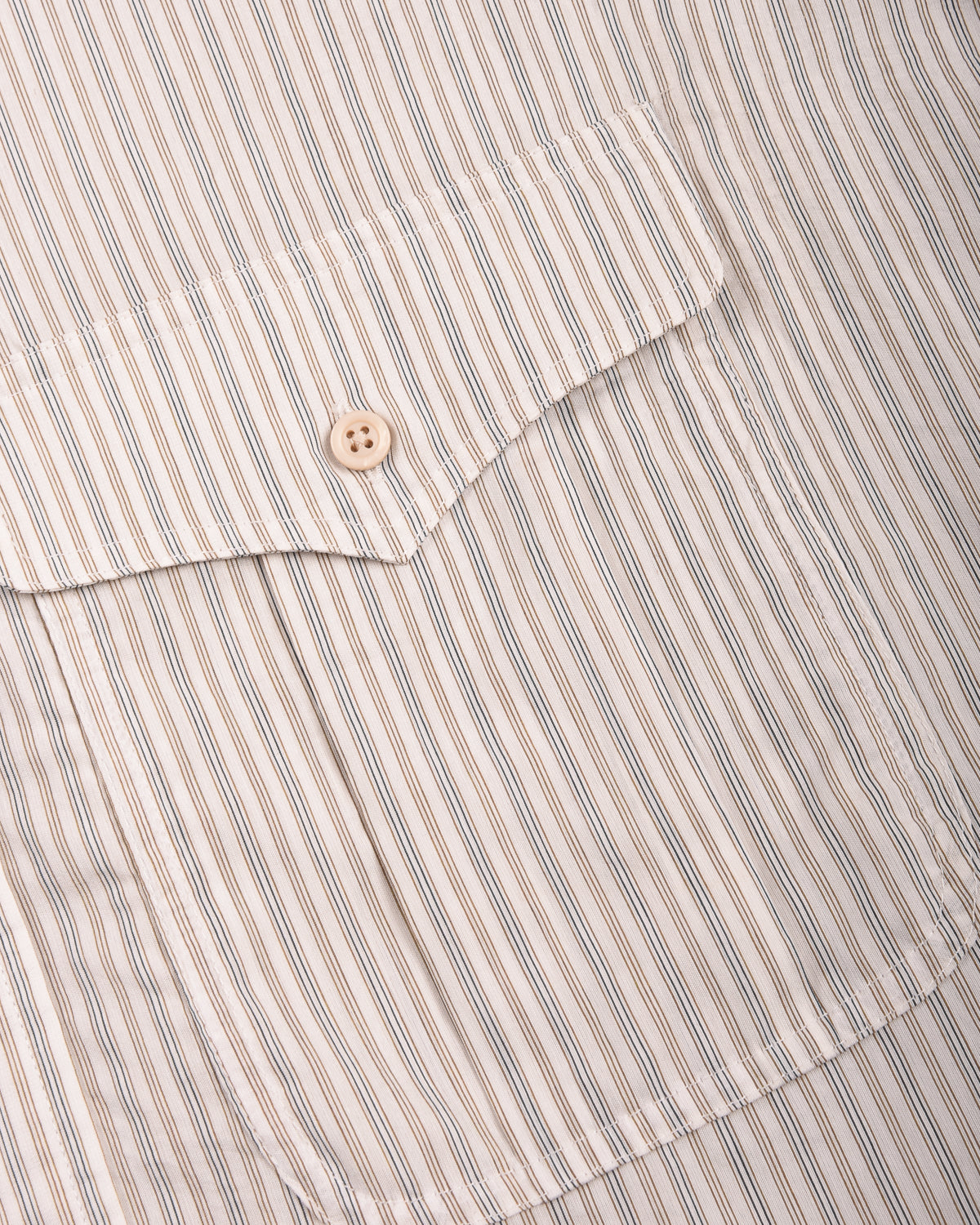 1ST PAT-RN TIPO 9 OFFICER SHIRT - INTERPLAY STRIPES - BLEACHED BRONZE
