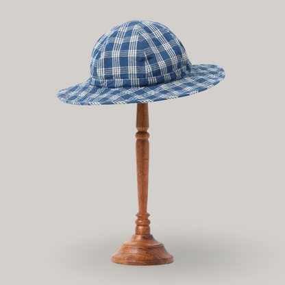 SUN SURF - OAHU GARMENT 10oz. PALAKA CHECK HAT - BLUE/ WHITE