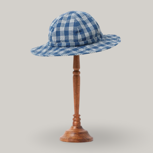 SUN SURF - OAHU GARMENT 10oz. PALAKA CHECK HAT - BLUE/ WHITE