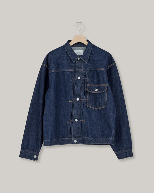 CIOTA SINGLE POCKET DENIM JACKET - NAVY (ONE WASH)