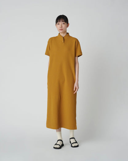 SNOW PEAK DRY WAFFLE  DRESS - MUSTARD