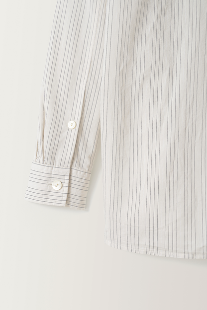 NOTHING WRITTEN TIMON STRIPED COTTON SHIRT - IVORY