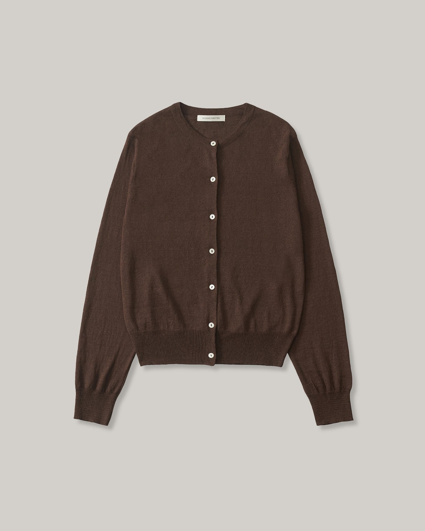 NOTHING WRITTEN ROLA LINEN CARDIGAN - BROWN