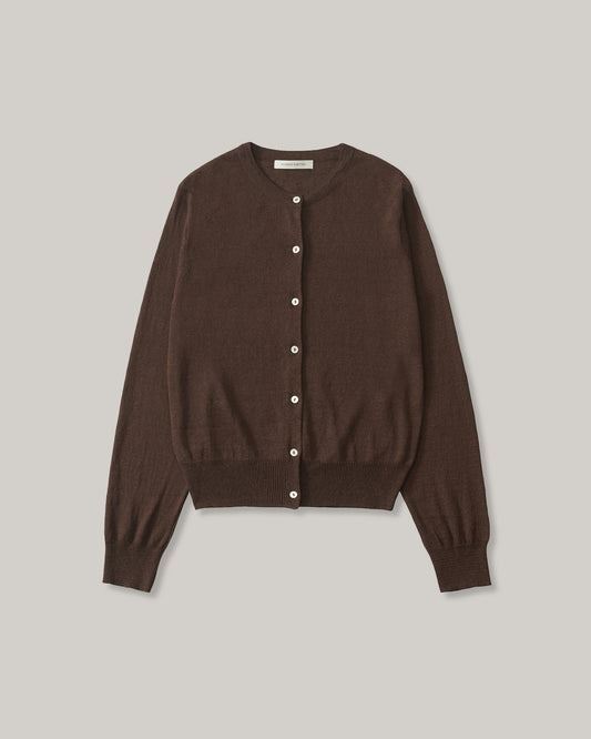 NOTHING WRITTEN ROLA LINEN CARDIGAN - BROWN
