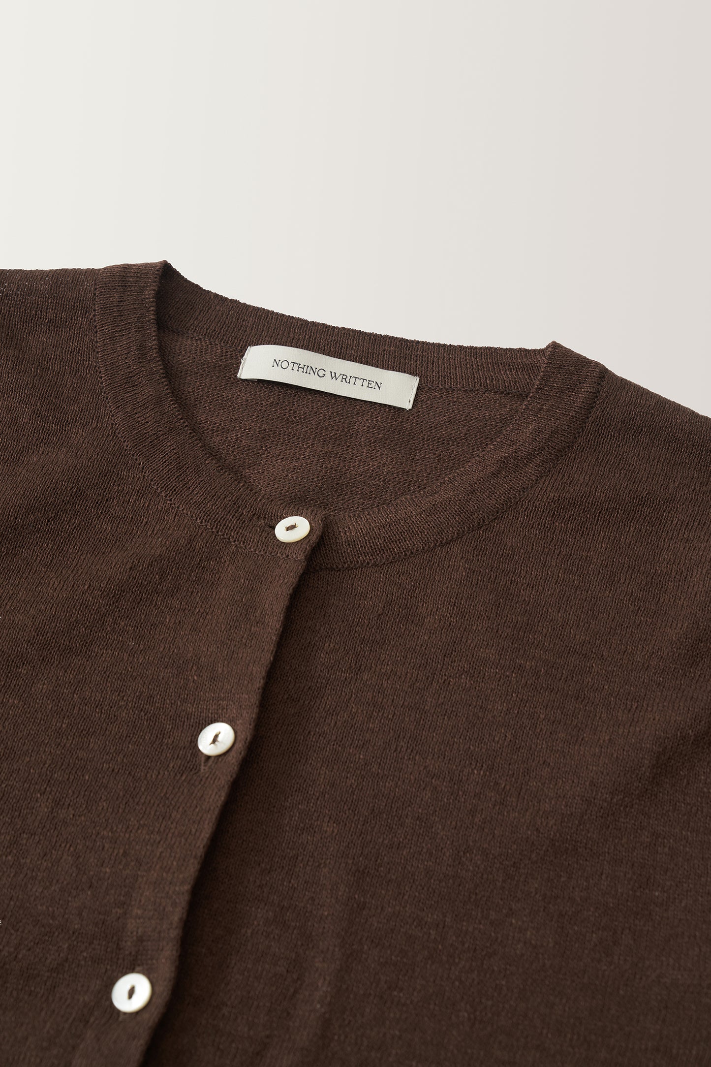 NOTHING WRITTEN ROLA LINEN CARDIGAN - BROWN