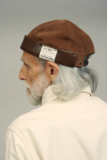 NIGEL CABOURN MAINLINE ROLL CAP SUEDE - BROWN