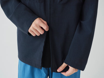 SNOW PEAK PE LIGHT POPLIN JACKET - NAVY