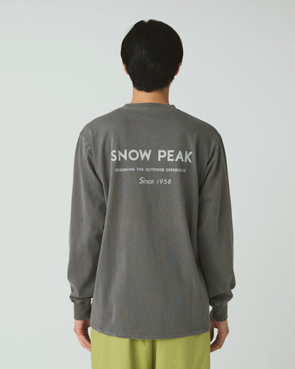 SNOW PEAK GARMENT DYED L/S T-SHIRT - CHARCOAL