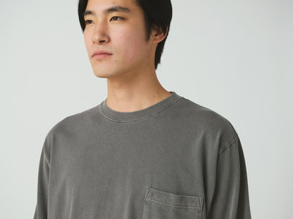 SNOW PEAK GARMENT DYED L/S T-SHIRT - CHARCOAL
