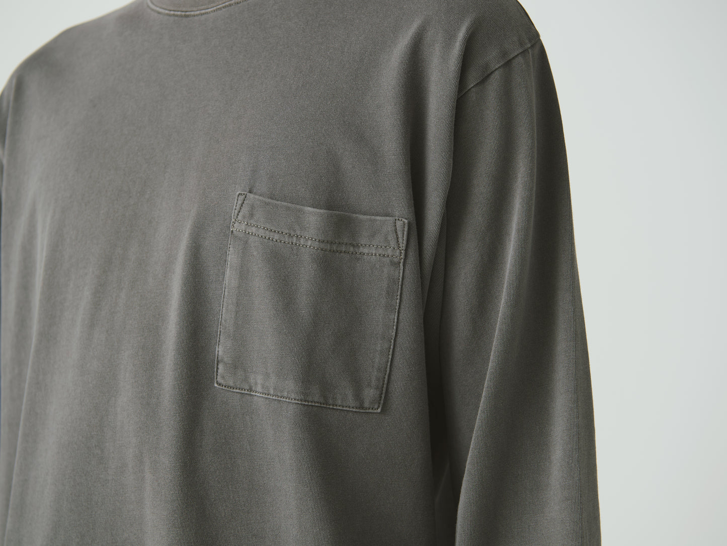 SNOW PEAK GARMENT DYED L/S T-SHIRT - CHARCOAL