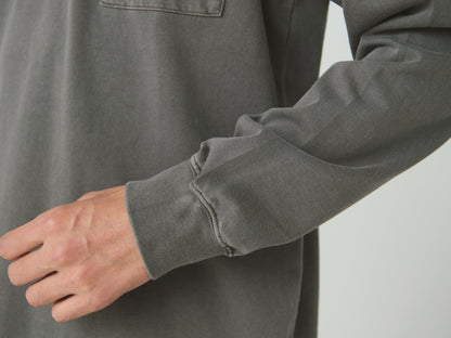 SNOW PEAK GARMENT DYED L/S T-SHIRT - CHARCOAL