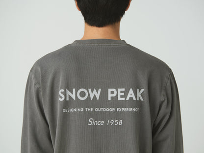 SNOW PEAK GARMENT DYED L/S T-SHIRT - CHARCOAL