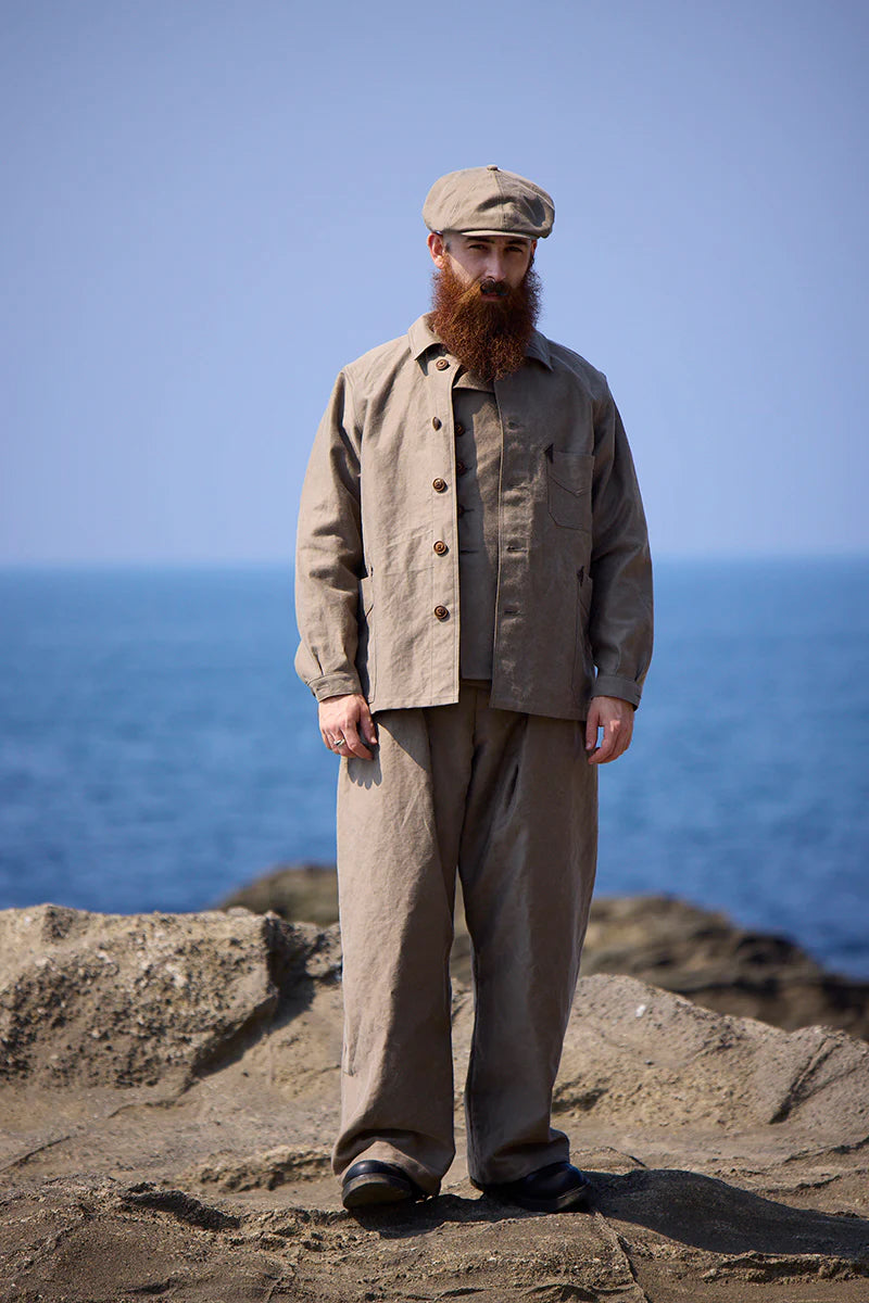 NIGEL CABOURN MAINLINE FISHERMAN PANT KURE KAKISHIBU - DARK BROWN