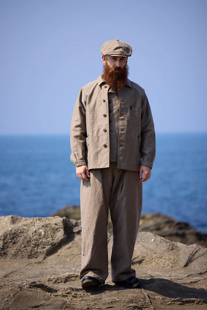 NIGEL CABOURN MAINLINE FISHERMAN PANT KURE KAKISHIBU - DARK BROWN