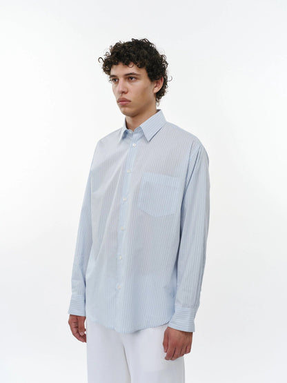 MARKA REGULAR COTTON SHIRT - SAXE STRIPE