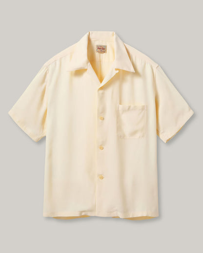 STYLE EYES - PLAIN RAYON BOWLING SHIRT - OFF WHITE
