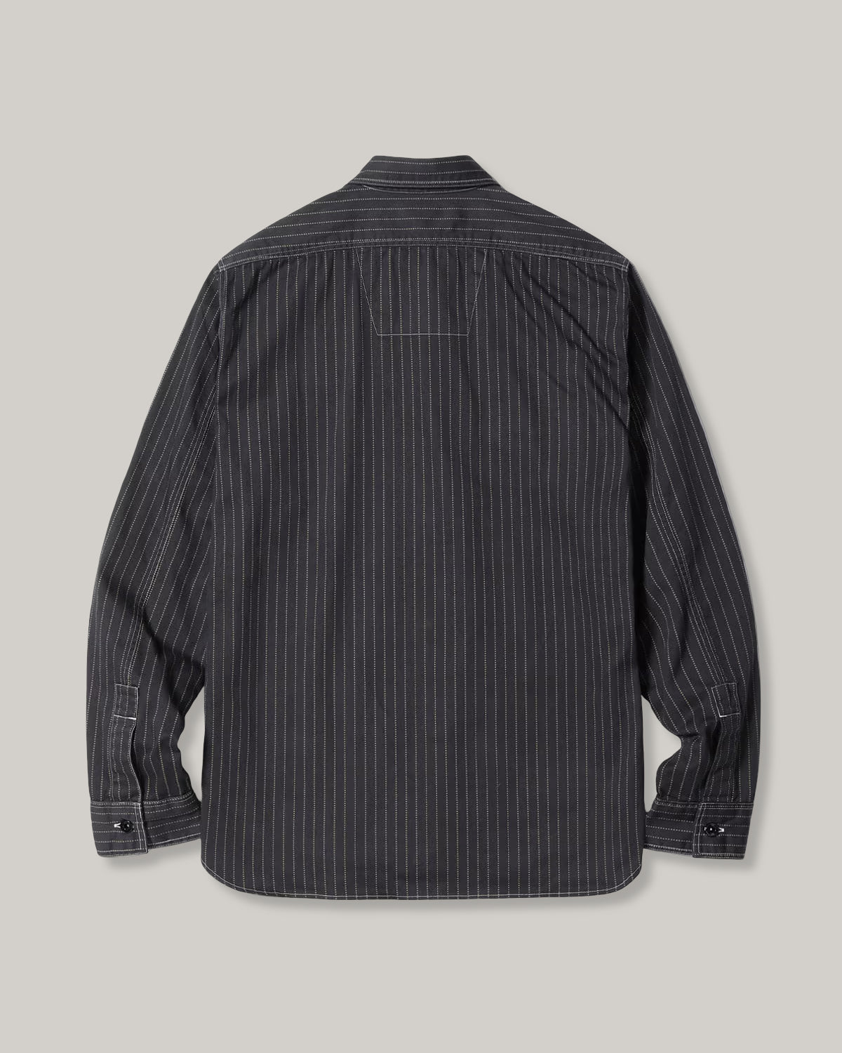 SUGAR CANE FICTION ROMANCE 8.5oz. WABASH STRIPE WORK SHIRT - BLACK