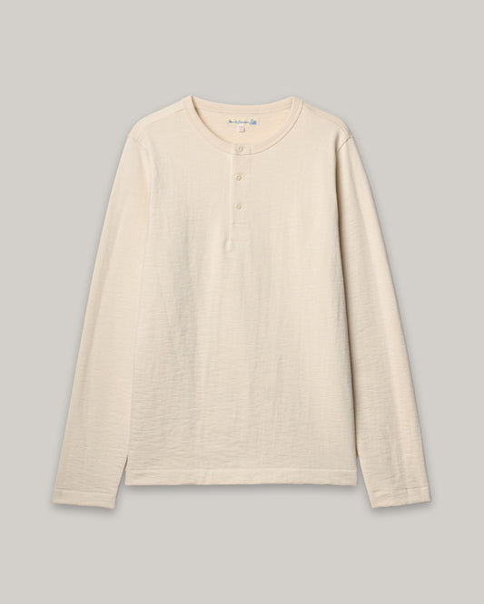 MERZ B. SCHWANEN 2S08 RELAXED FIT HEAVYWEIGHT HENLEY - NATURE