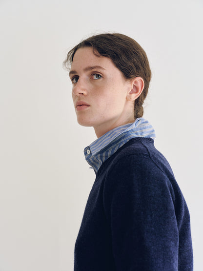 NOTHING WRITTEN METIS COTTON SHIRT - BLUE STRIPE