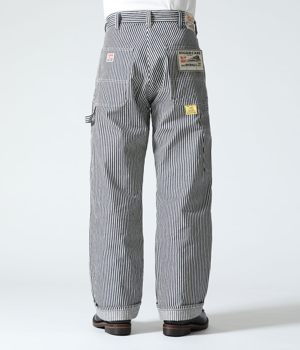 SUGAR CANE HICKORY STRIPE WORK PANT - NAVY BLUE