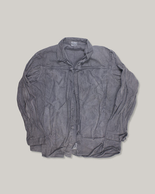 TENDER PLEAT POCKET POCKET SHIRT - COTTON DROP CLOTH - GREY LOGWOOD