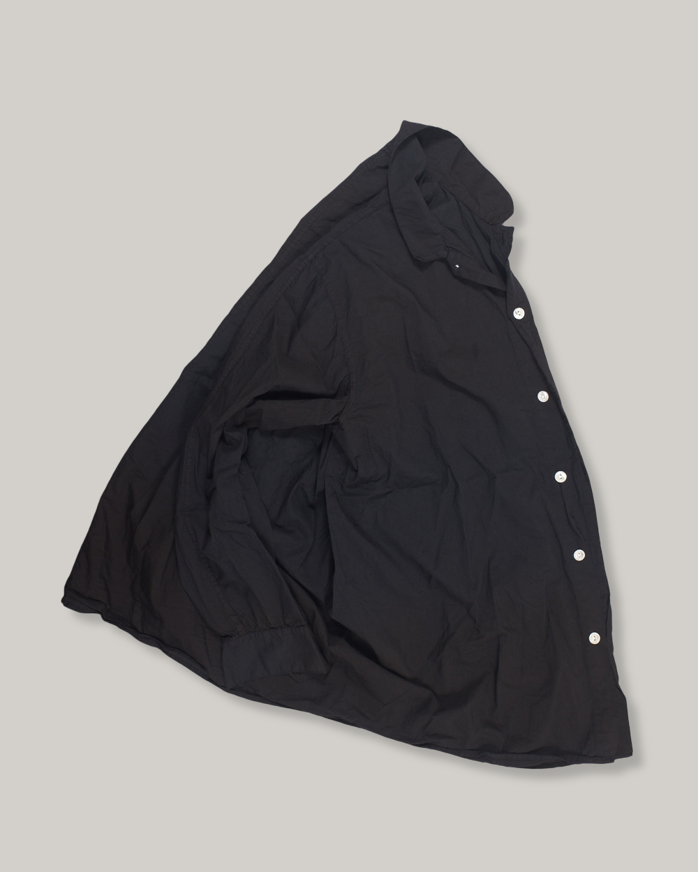 TENDER PLASTRON SHIRT - DOPPLER STRIPE COTTON CAMBRIC - BLACK HOLE