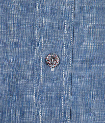 SUGAR CANE 'FICTION ROMANCE' 4.3oz SLUB CHAMBRAY L/S WORK SHIRT