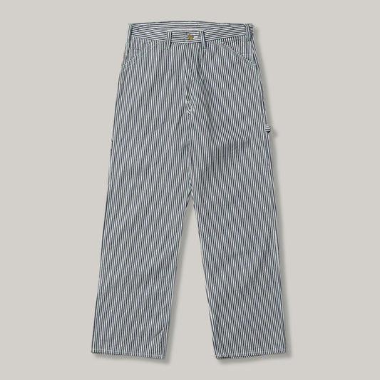 SUGAR CANE HICKORY STRIPE WORK PANT - NAVY BLUE