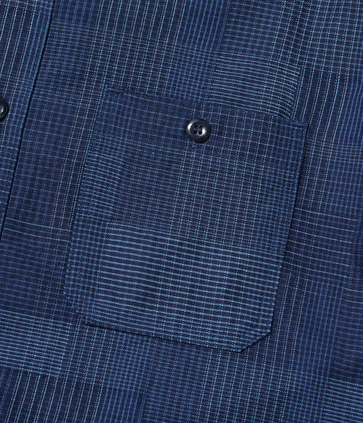 SUGAR CANE INDIGO PATCHWORK WORK SHIRT -  DARK INDIGO