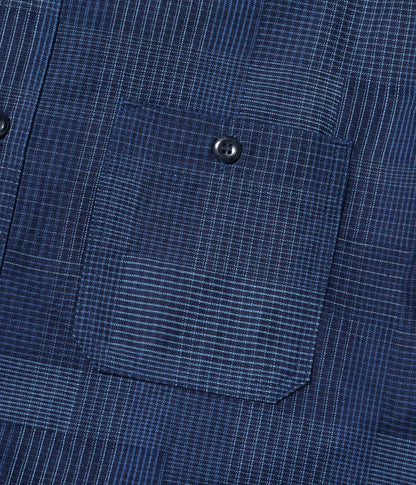SUGAR CANE INDIGO PATCHWORK WORK SHIRT -  DARK INDIGO