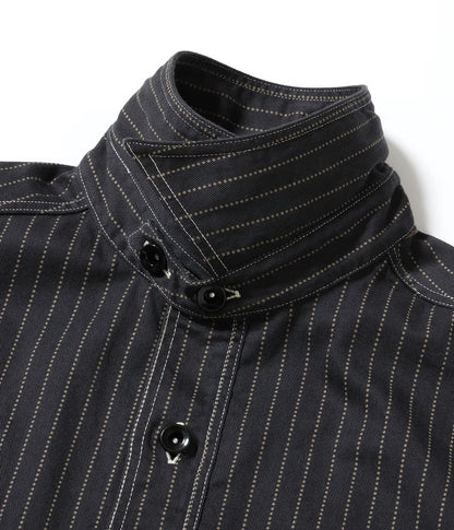 SUGAR CANE FICTION ROMANCE 8.5oz. WABASH STRIPE WORK SHIRT - BLACK
