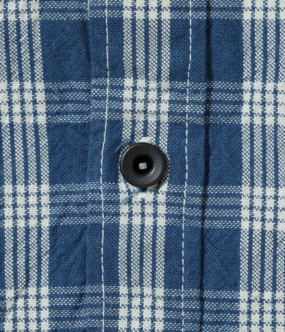 UNION SUPPLY PALAKA CHECK SHIRT BLOUSE - BLUE CHECK