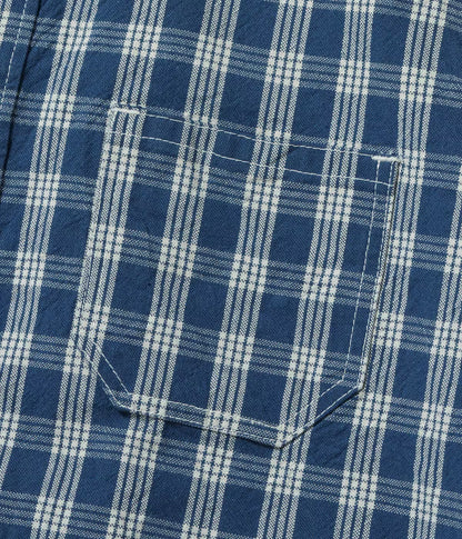 UNION SUPPLY PALAKA CHECK SHIRT BLOUSE - BLUE CHECK