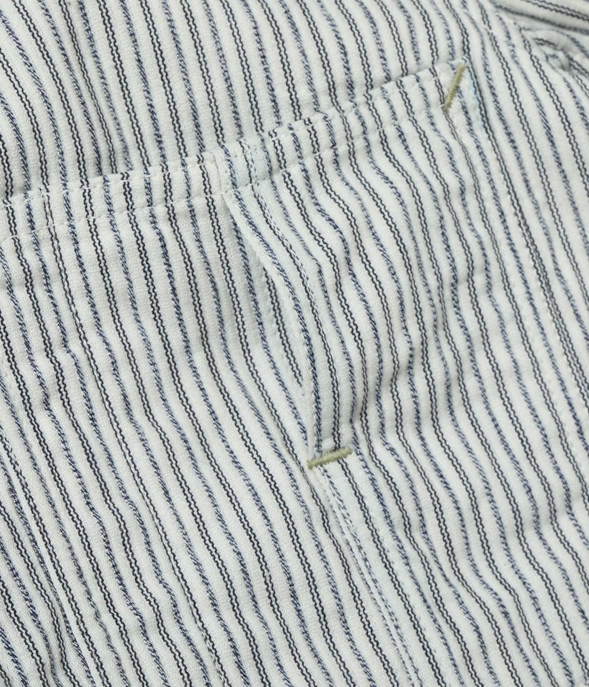 SUGAR CANE 'FICTION ROMANCE' 8oz. INDIGO STRIPE WORK COAT - OFF WHITE