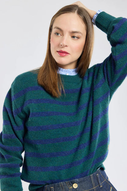 ARMOR LUX LADIES STRIPED SAILOR SWEATER - DARK SEA/ TWILIGHT BLUE